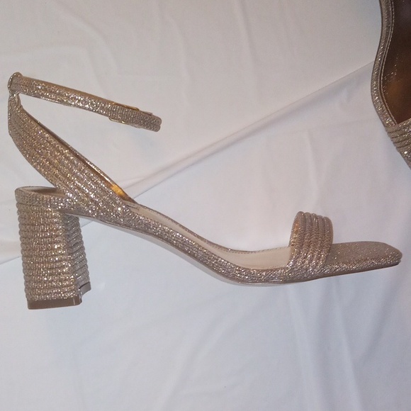 Steve Madden gold Sparkle strappy block heel - Picture 6 of 6